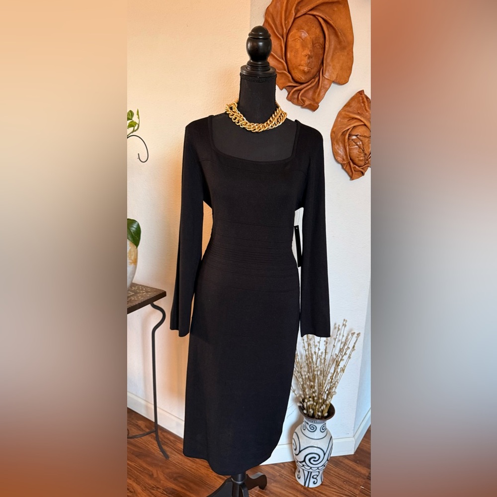 Almost Famous Black Midi Sweater Dress